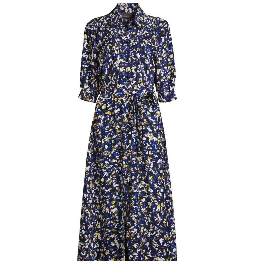 $485 Ginger and Smart Terrazzo Crepe Printed Silk Blend Shirt Dress Size 6 NWT
